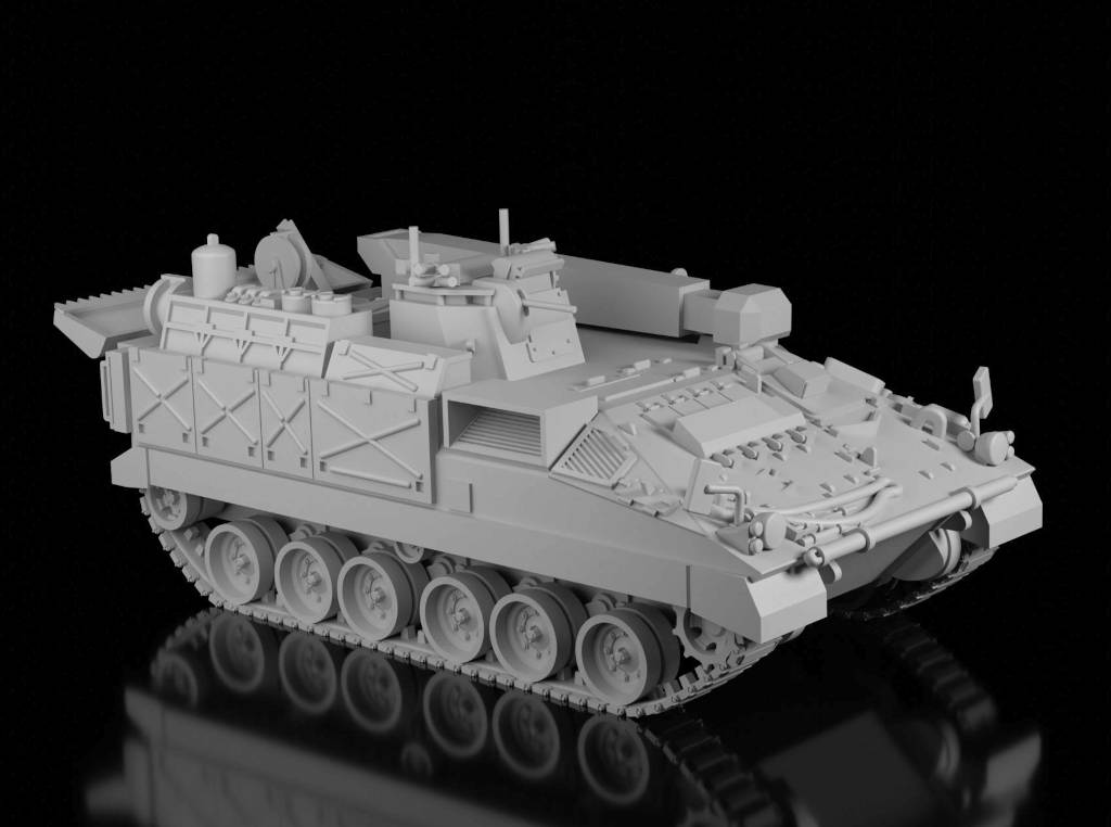 FV513 Warrior MRV(R) Stowed Spade (Guaro3d). Painted Resin Model