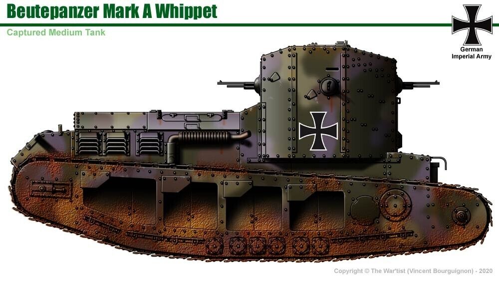 WW1 German Whippet Beutpanzer. Painted Resin Model