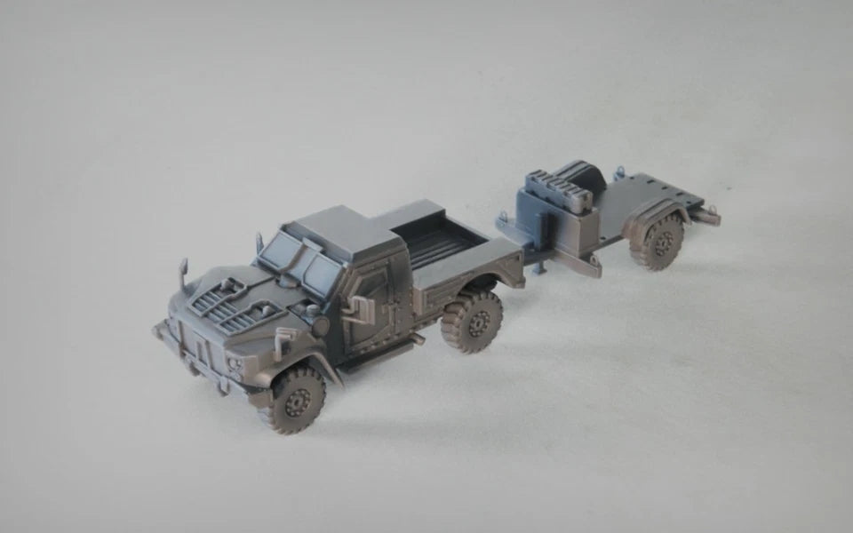 American Post War JLTV WITH TRAILER. Painted Resin Model