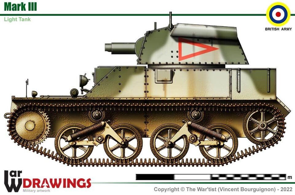 British Interwar Vickers Light Tank Mk.III. Painted Resin