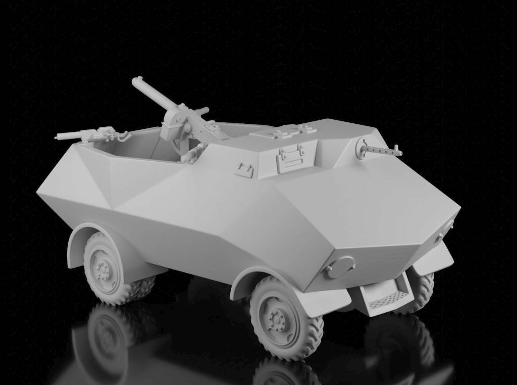Dutch K.N.I.L. Bratt Overvalwagen AA (Wargame3d). Painted Resin Model