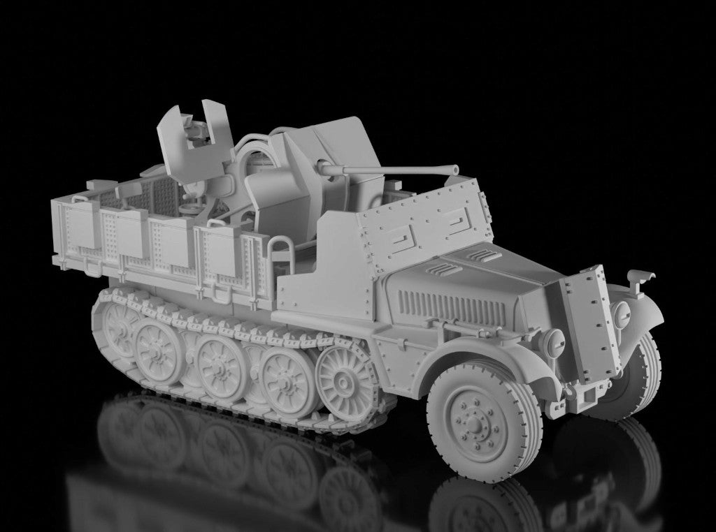 Sd.Kfz.10/5 (Armoured)  2cm Flak 38. Painted Resin Model
