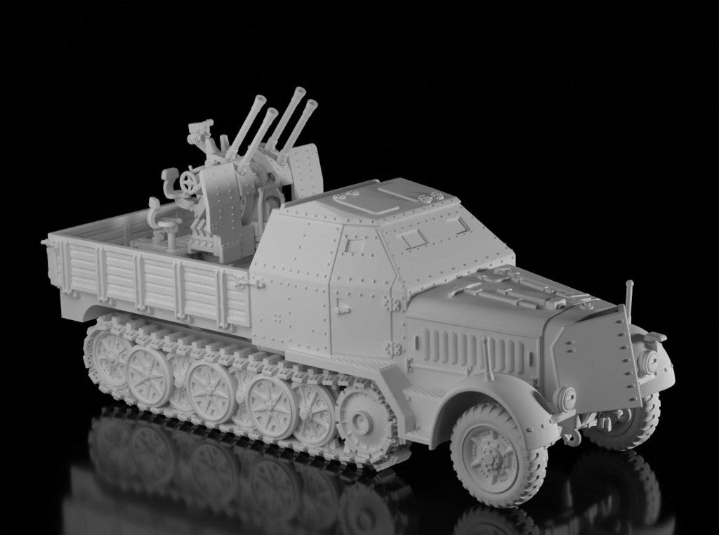 Sd.Kfz.7/1  2cm Flakvierling 38 (Late). Painted Resin Model