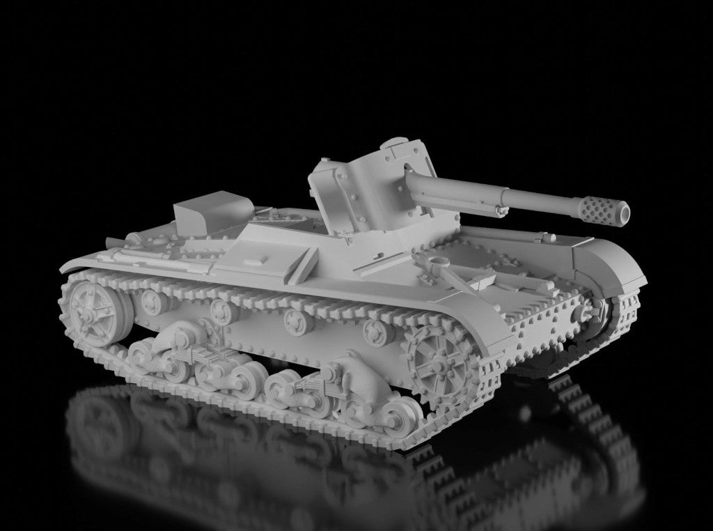 T-26 with 7.5сm Pak 97/38(f). Painted Resin Model